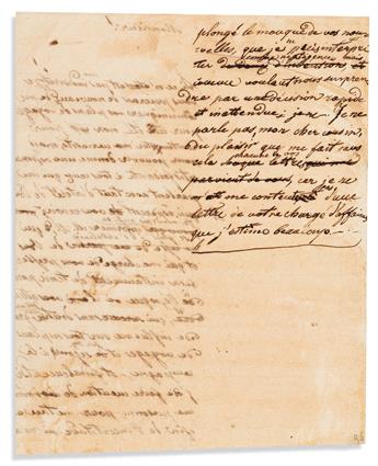 NAPOLÉON II. Autograph Manuscript, unsigned, in French, likely a practice letter written as a students exercise,